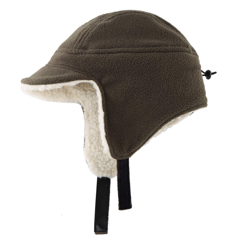 Connectyle Toddler Boys Fleece Skull Cap with Brim Warm Winter Hats with Ear Flaps Outdoor Ski Cap Army Green - Image 3